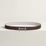 H Equestre belt buckle & Reversible leather strap 24 mm